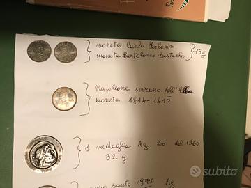 Medaglie e monete argento