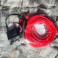 fischietto auto turbo e fibra ottica led rossa 5m