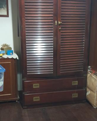 Armoire Style Marin En Acajou Massif – Fabrication Italienne Artisanale – 2 Portes