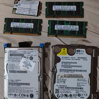 Lotto componenti notebook: RAM DDR2, HDD 250GB, sc