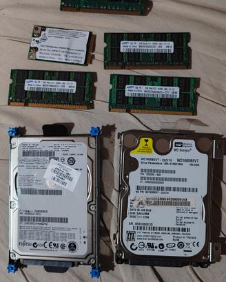 Lotto componenti notebook: RAM DDR2, HDD 250GB, sc
