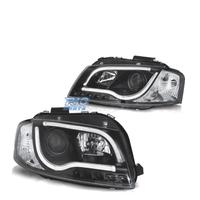 FARI AUDI A3 8P 03-08 CON DRL LED NERI