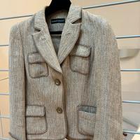 giacca blazer in lino e viscosa