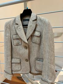 giacca blazer in lino e viscosa
