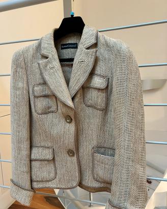 giacca blazer in lino e viscosa