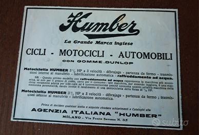 Pubblicità d'epoca Humber Cicli - Motocicli - Auto