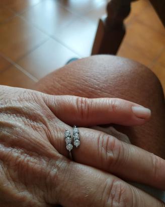 Anello acciaio inox tk 316 con zirconi