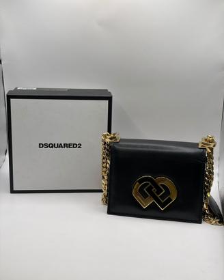 Borsa Dsquared2  Nera con Logo Dorato e scatola
