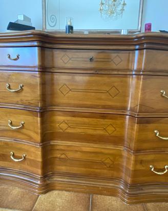 cassettone + 2 comodini legno massello