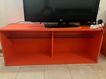 Mobile tv arancione + 2 mobili contenitori