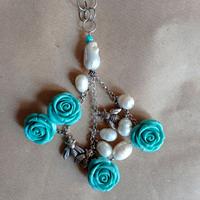 Collana in perle, turchese, argento