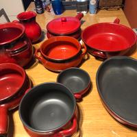 Set di 9 pezzi più coperchio di pentole in terrac