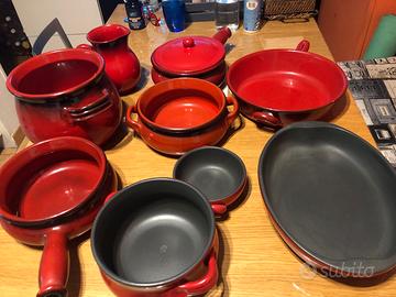 Set di 9 pezzi più coperchio di pentole in terrac