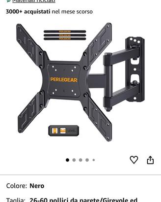 Supporto Tv parete estendibile 26 - 60 pollici