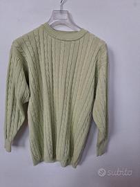 Maglione vintage unisex, verde pastello 