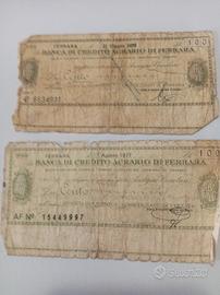 n. 2 carta moneta da 100 lire anno 1977