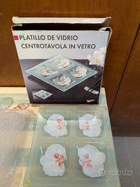 Centrotavola in vetro personalizzabile con orchide