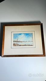 Paesaggio fluviale olio firmato 25x30 cm