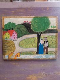 quadretto vintage in legno 