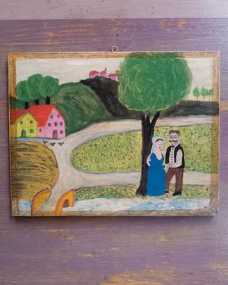 quadretto vintage in legno 