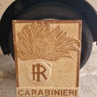 scultura carabinieri  in pietra lavorata a mano