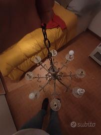 lampadario a gocce a 8 bracci