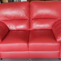 Divano poltrone sofa pelle rossa