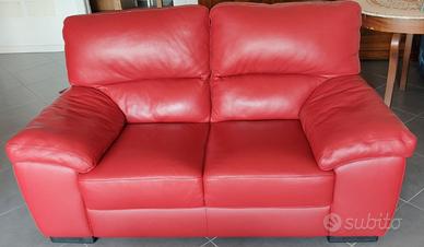 Divano poltrone sofa pelle rossa