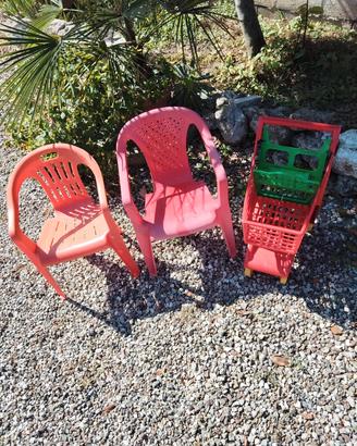 2 sedie e carellino spesa