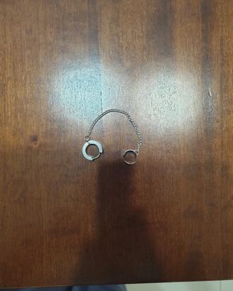 Orecchino Unisex a 2 pezzi con Catena