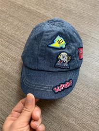 Cappellino 6/9 mesi bimbo con visiera in denim