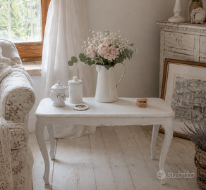 Tavolino basso da salotto Shabby Chic in legno