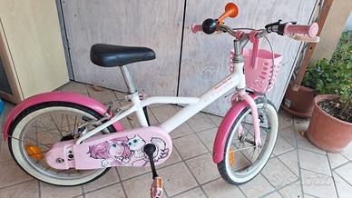 Bici bambina Btwin, ruota 16 pollici, con ruotine