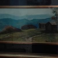 Grazioso paesaggio olio su tela Augusto Cis