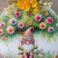 fuoriporta gnomo verde diametro 22 cm