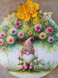 fuoriporta gnomo verde diametro 22 cm