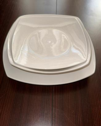 Servizio piatti quadrati bianchi 36 pezzi porcelan
