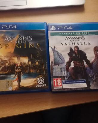 Assassin's creed origins e Valhalla ps4