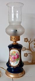 Lume vintage francese Sevres Style porcellana blu 