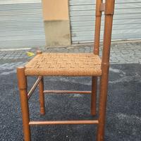 Sedie in legno con seduta in paglia
