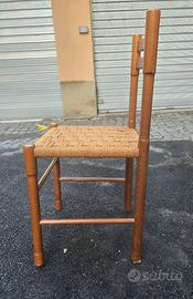 Sedie in legno con seduta in paglia