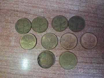 set 10monete storiche 20 lire anni diversi 1957-89