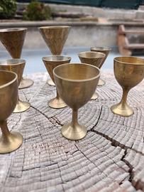 Set 12 mini calici etnici vintage in ottone