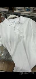 Polo Scuola Bianca Unisex Cotone Manica Corta Coll