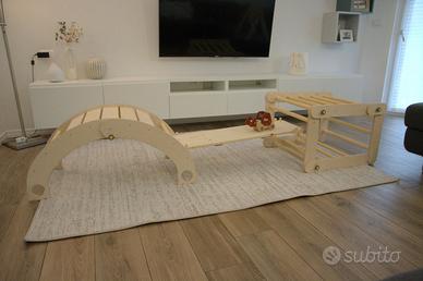 Triangolo pikler e rocker Montessori artigianale