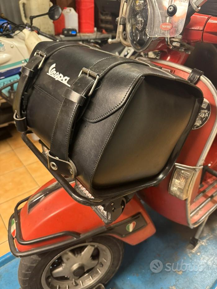 Borse Per Moto Bauletto In Vera Pelle Per Vespa/Lambretta Bianco