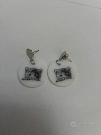 orecchini artigianali gattino