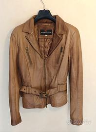 Giacca donna vintage stile biker in vera pelle
