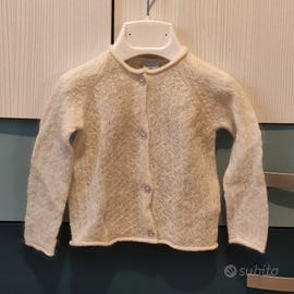 Cardigan Petit Bateau 18 mesi panna in mohair