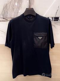 T-shirt a maniche corte con logo da uomo, nera